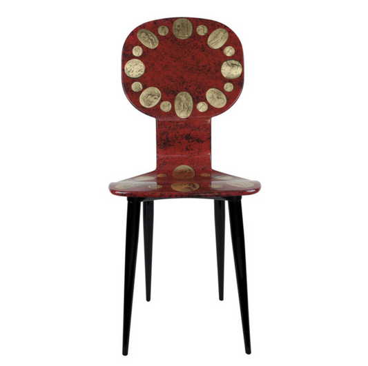 Fornasetti Chair Cammei gold/sponged bordeaux - Milk Concept Boutique