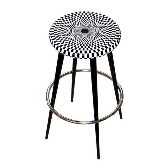 Fornasetti Bar Stool Egocentrismo black/white - Milk Concept Boutique