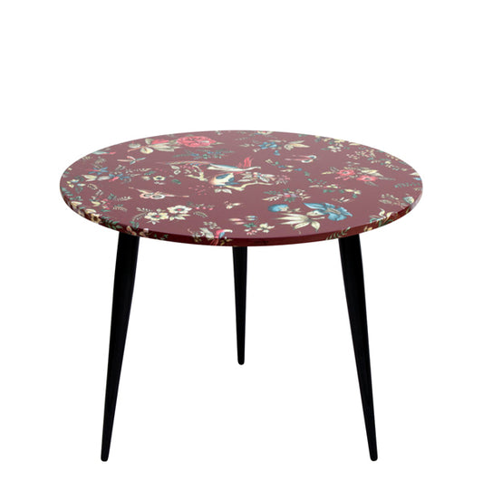 Fornasetti Coffee table top ø60cm, Coromandel colour silver/carmine - Milk Concept Boutique