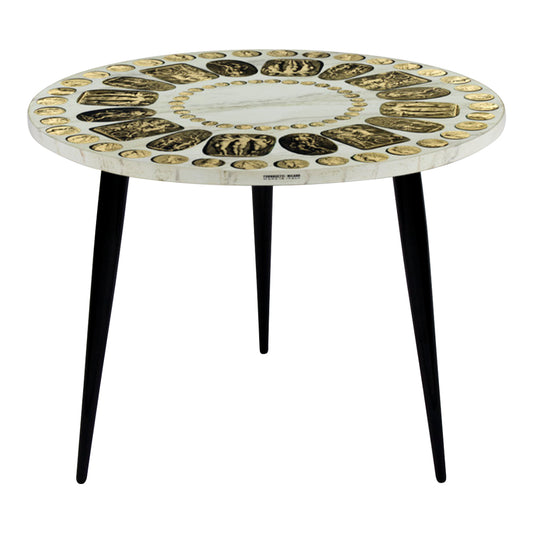 Fornasetti Coffee table top ø60cm - Cammei gold/marble ivory - Milk Concept Boutique