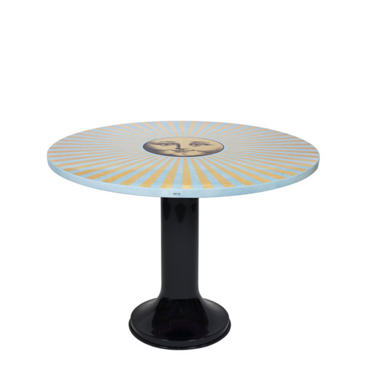 Fornasetti Dining table top ø100cm Sole Raggiante gold/ sponged blue - Milk Concept Boutique