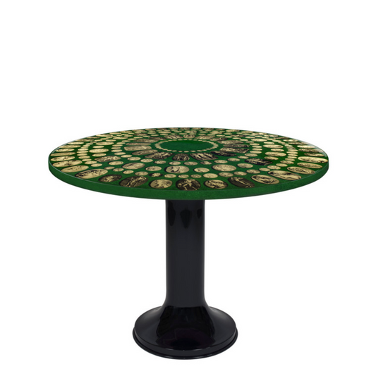 Fornasetti Dining table top ø100cm Cammei gold/sponged green - Milk Concept Boutique