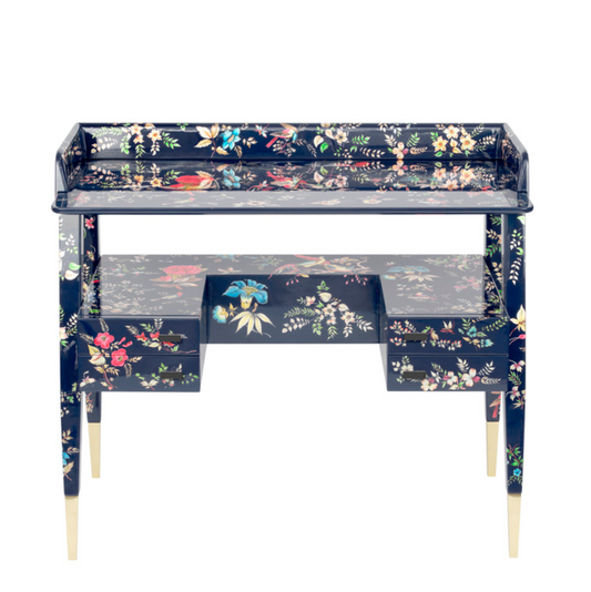 Fornasetti desk Coromandel colour / silver / blue - Milk Concept Boutique