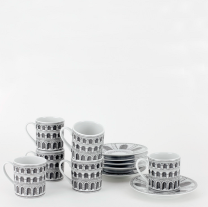 Fornasetti Coffee Cup Architettura Black & Whtie - Milk Concept Boutique