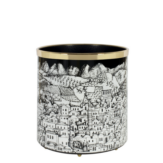 Fornasetti Paper Basket Gerusalemme Black & White - Milk Concept Boutique