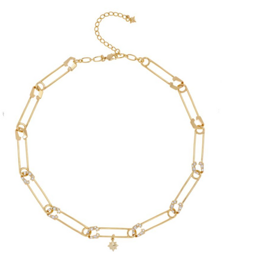 Irulan Crystal Pin Necklace - Milk Concept Boutique