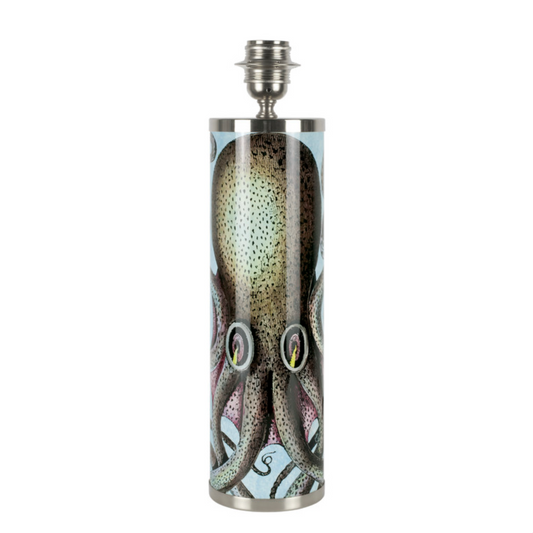 Fornasetti Cylindrical lamp base Octopus colour - chromed base - Milk Concept Boutique