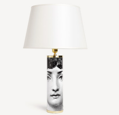 Fornasetti Cylindrical lamp base Viso black/white - Milk Concept Boutique