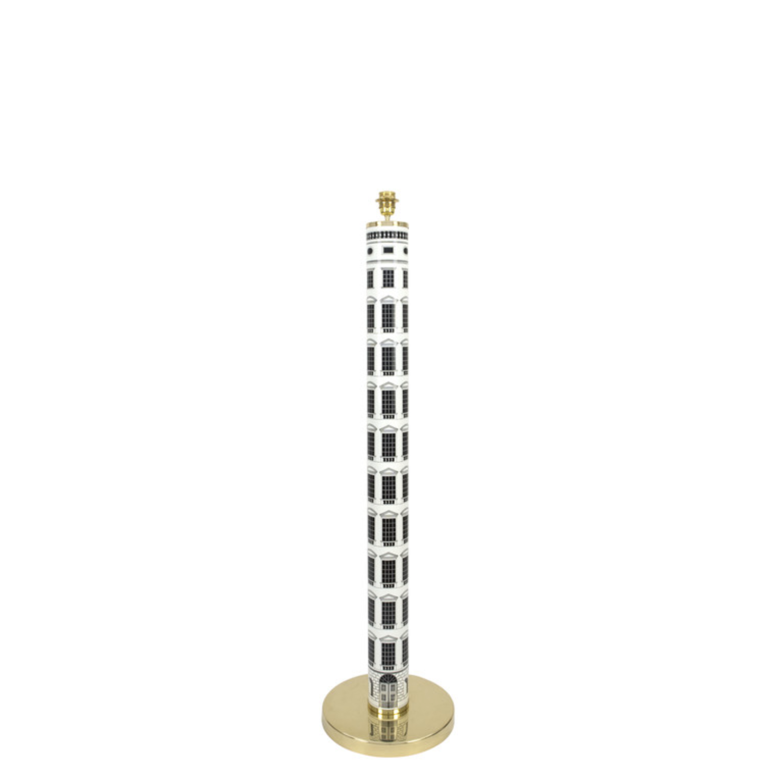 Fornasetti floor lamp Architettura black/white - brass details - Milk Concept Boutique