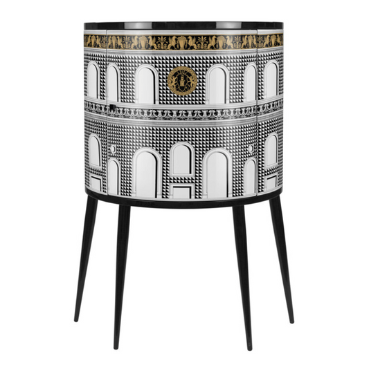 Fornasetti Consolle Facciata Quattrocentesca Black, Yellow & White - Milk Concept Boutique