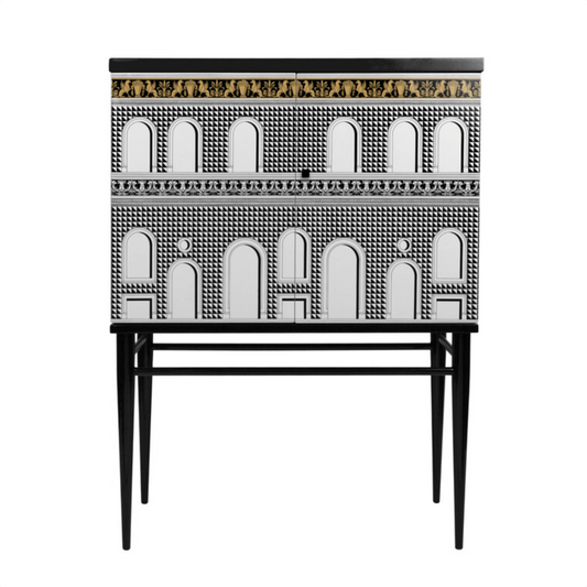 Fornasetti Raised small sideboard Facciata Quattrocentesca - Wooden Base - Milk Concept Boutique