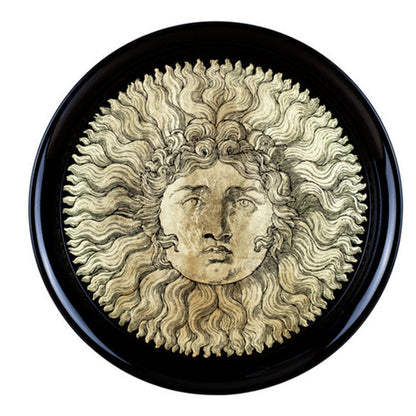 Fornasetti Tray ø40 Re Sole gold / black - Milk Concept Boutique