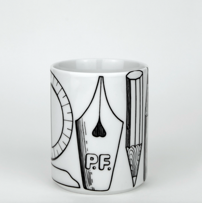 Fornasetti Pencil holder Strumenti Scrittura black & white - Milk Concept Boutique