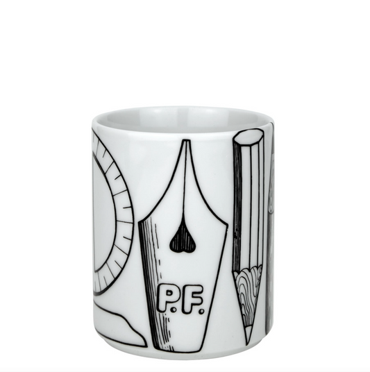 Fornasetti Pencil holder Strumenti Scrittura black & white - Milk Concept Boutique