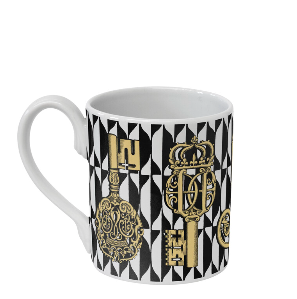 Fornasetti Mug Chiavi Gold and Losanghe - Milk Concept Boutique