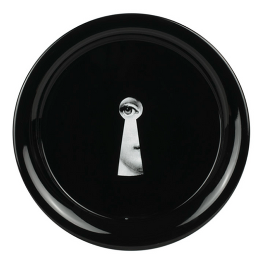 Fornasetti Tray ø40 Keyhole on black - Milk Concept Boutique