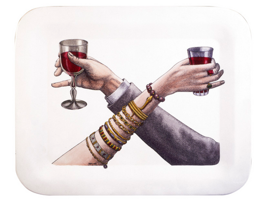 Fornasetti Tray 48x60 Brindisi colour/white - Milk Concept Boutique