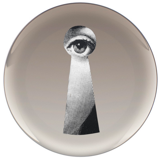 Fornasetti Wall Plate T&V 14 in platinum - Milk Concept Boutique