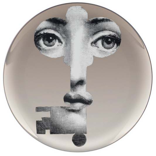 Fornasetti Wall Plate T&V 47 in platinum - Milk Concept Boutique