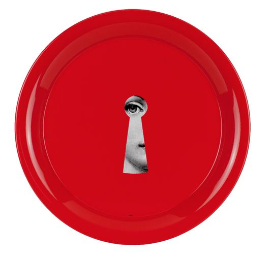 Fornasetti Tray ø40 Keyhole on red - Milk Concept Boutique