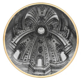 Fornasetti Wall Plate Cupola S.Ivo Sapienza (Roma) black/white/gold - Milk Concept Boutique