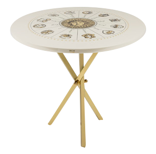 Fornasetti Coffee table top ø60cm - Zodiaco gold/ivory - Milk Concept Boutique