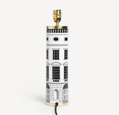 Fornasetti Cylindrical lamp base Architettura black/white - Milk Concept Boutique