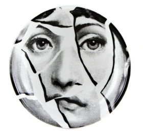 Fornasetti Round ashtray Tema & Variazioni n°2 black/white - Milk Concept Boutique