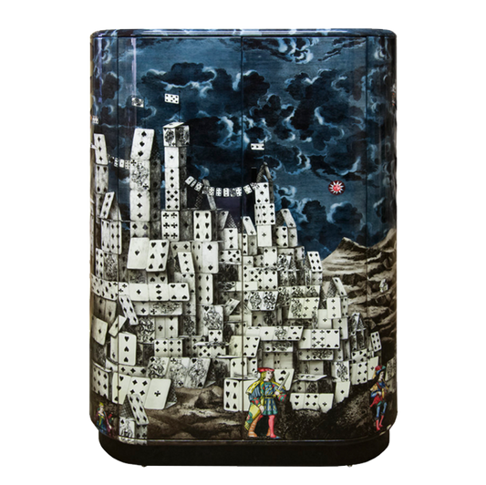 Fornasetti Curved cabinet Città di Carte colour - Milk Concept Boutique