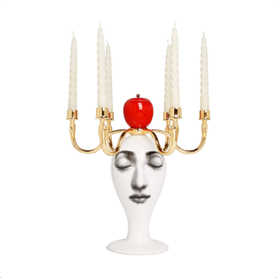 Fornasetti SUL TARDI Candelabrum - Décor Peccato Originale - Fragrance Frutto Proibito - Milk Concept Boutique