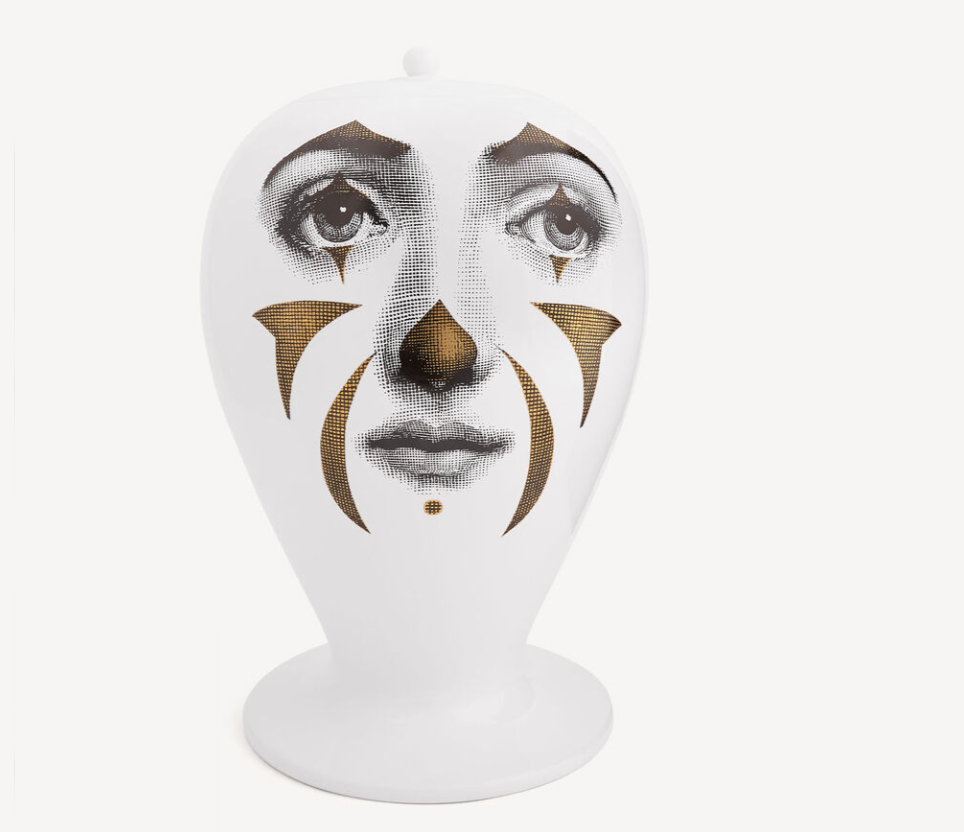 Fornasetti Maxi Vase Clown black/white/gold - Milk Concept Boutique