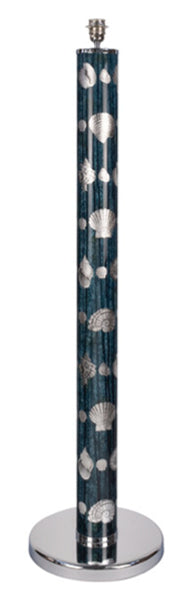 Fornasetti floor lamp Giro di conchiglie silver/dripped blue - chromed base - Milk Concept Boutique