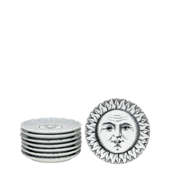 Fornasetti Set 8 coasters Soli e Lune black/white - Milk Concept Boutique