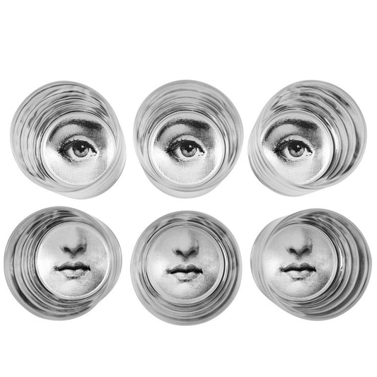 Fornasetti set of 6 glasses Occhio & Bocca - Milk Concept Boutique