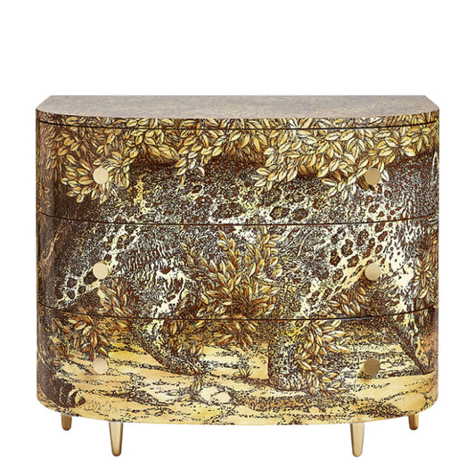 Fornasetti Curved chest of drawers Leopardo colour - Milk Concept Boutique