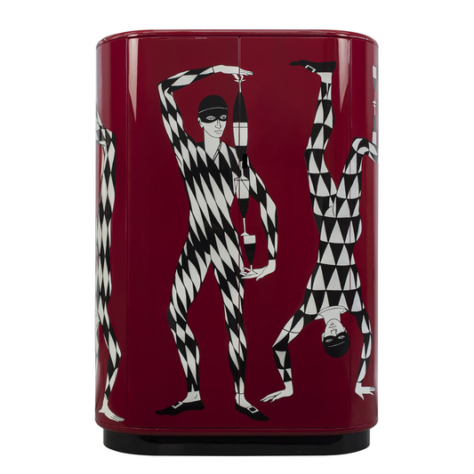 Fornasetti Curved cabinet Arlecchini black/white/amaranth - Milk Concept Boutique