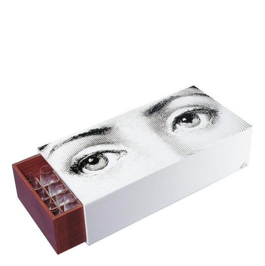 Fornasetti storage bench Occhi black/white - Milk Concept Boutique