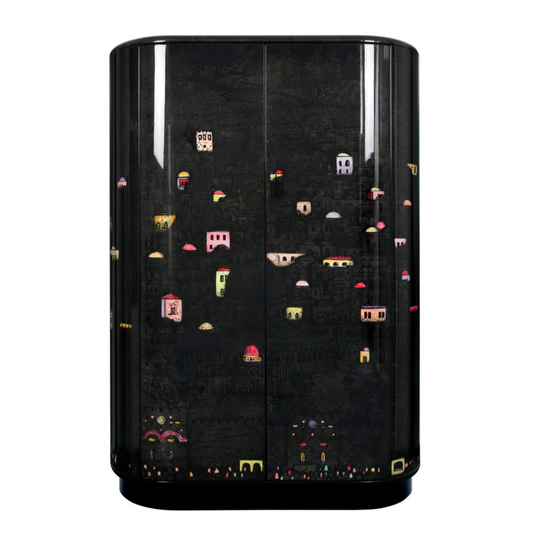 Fornasetti Curved cabinet Gerusalemme di Notte colour - Milk Concept Boutique