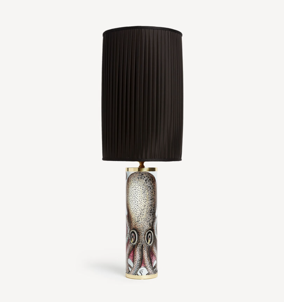 Fornasetti Silk pleated lampshade, black/yellow - Milk Concept Boutique