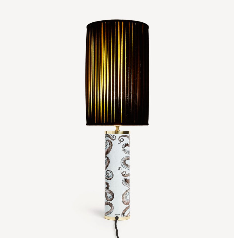 Fornasetti Silk pleated lampshade, black/yellow - Milk Concept Boutique