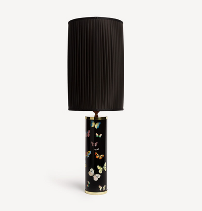 Fornasetti Silk pleated lampshade, black/red - Milk Concept Boutique