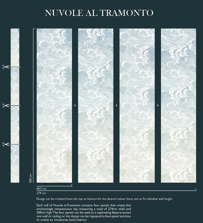 NUVOLE AL TRAMONTO Wallpaper sample - Milk Concept Boutique