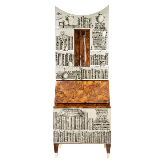 Fornasetti Trumeau Libri e Radica Curved Top Ivory/Black - Milk Concept Boutique