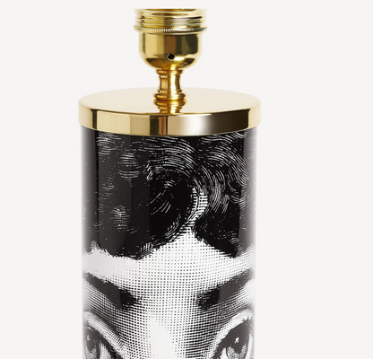 Fornasetti Cylindrical lamp base Viso black/white - Milk Concept Boutique