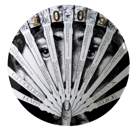 Fornasetti Calendar Plate 2009 black/white/gold - Milk Concept Boutique