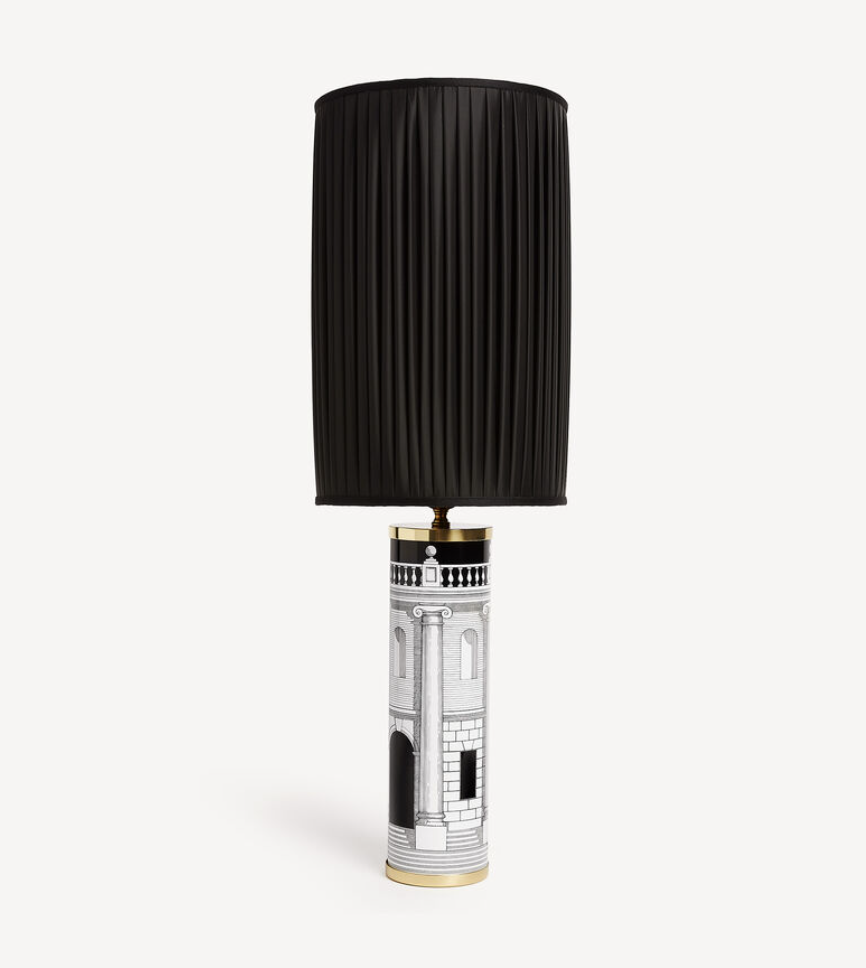 Fornasetti Cylindrical pleated lampshade black - Milk Concept Boutique