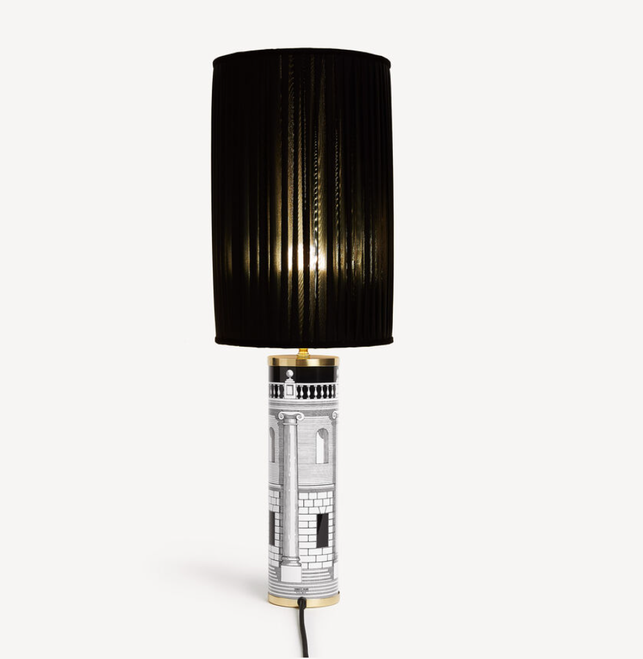 Fornasetti Cylindrical pleated lampshade black - Milk Concept Boutique