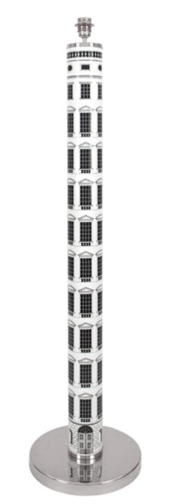 Fornasetti floor lamp Architettura black/white - chromed details - Milk Concept Boutique